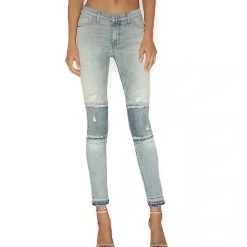 HUDSON ‘Nico Custom Midrise Patchwork Super Skinny’ Denim Jeans Size 26